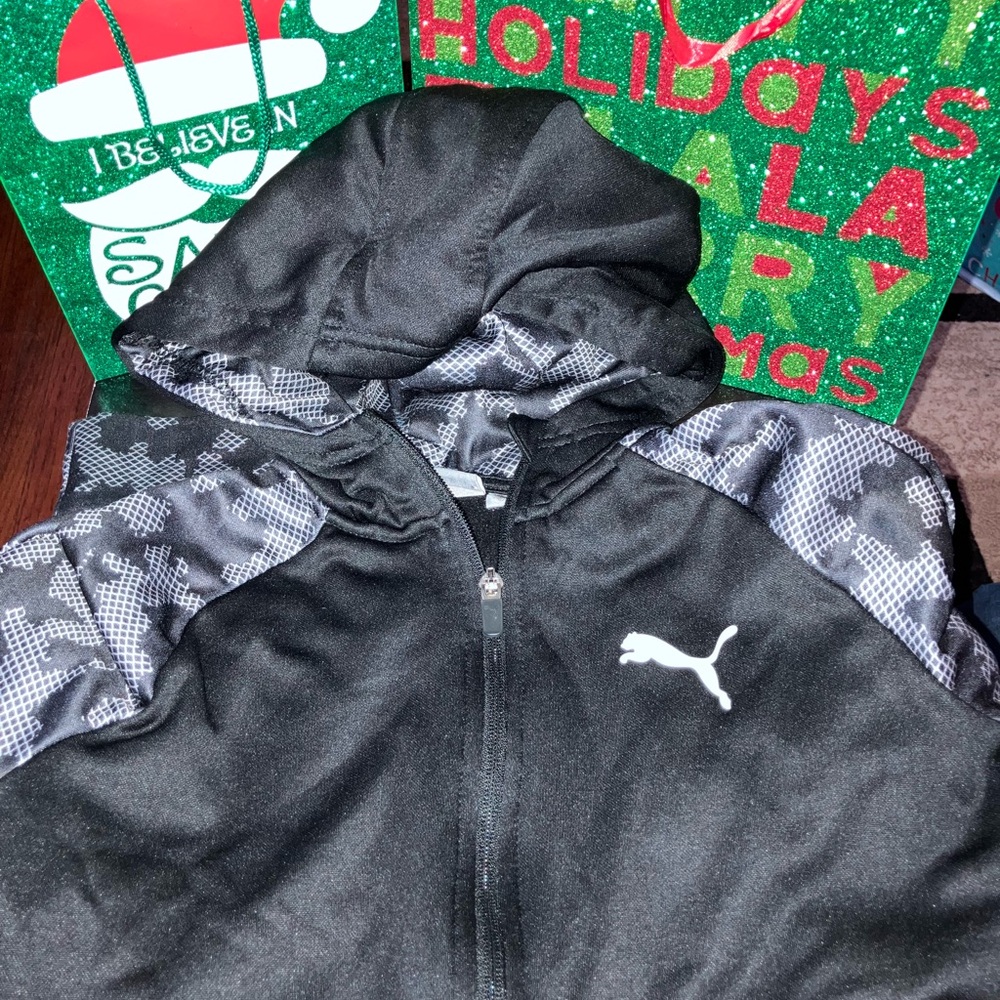 Puma Black and Gray Zip-Up Hoodie